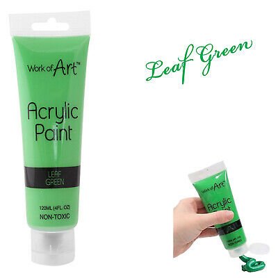 120ml Acrylic Paint +LEAF GREEN+ Tubed Art Craft Painting Canvas Wood Fabric - Image 2