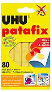 Uhu Patafix Yellow Reusable Glue Pads Pack Of 80 Pieces