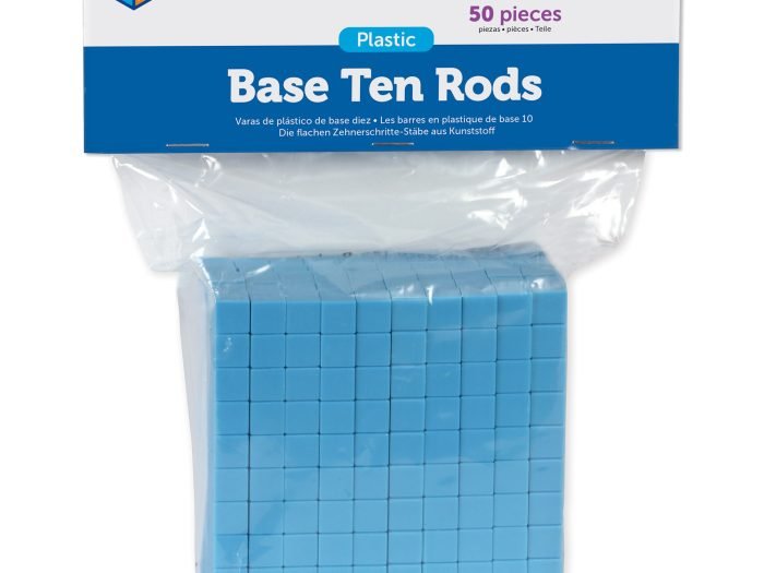 BLUE PLASTIC BASE TEN ROD, SET OF 50