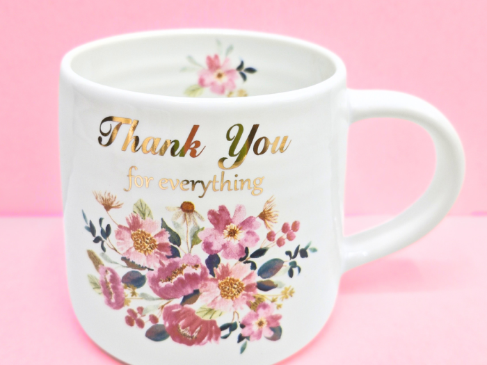 Pink Peonies Thank you Mug